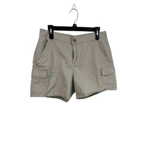 Calvin Klein Women 8 Khaki Safari 100% Cotton Cargo Shorts Summer Casual